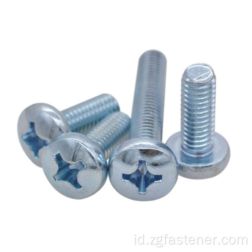 Blue White Zinc Jamroom Tapping Screws dengan Cross Recesed Carbon Steel